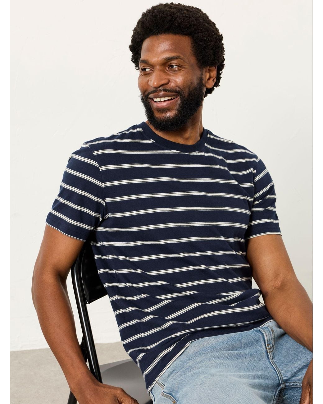 FatFace Blue Fatface 2 Pack/ Stripe Short Sleeve Stripe T-Shirts for men