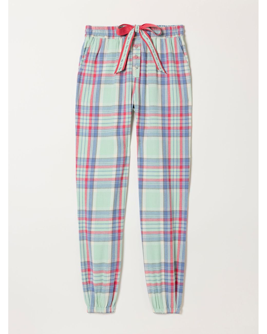 FatFace White Harper Check Cuffed Pyjama Bottoms