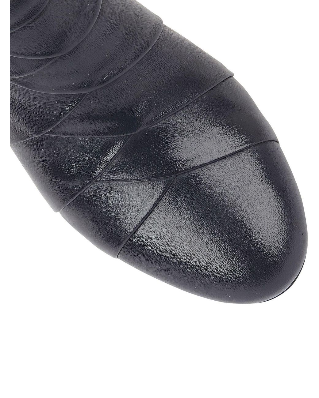 Lotus Blue Leather Ankle Boots
