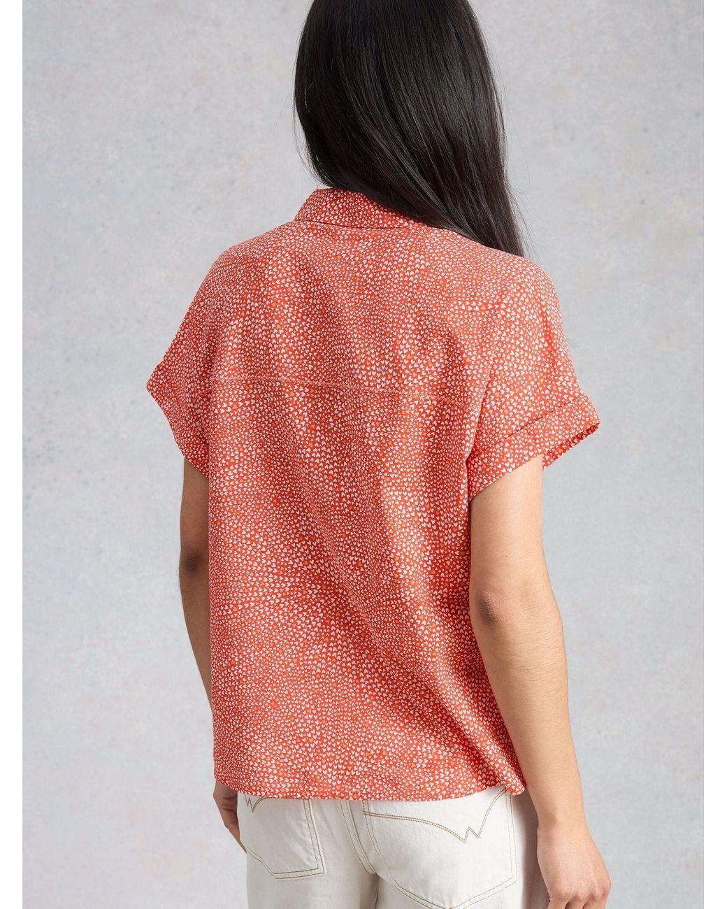 White Stuff Pink Orla Cotton Button Through Shirt