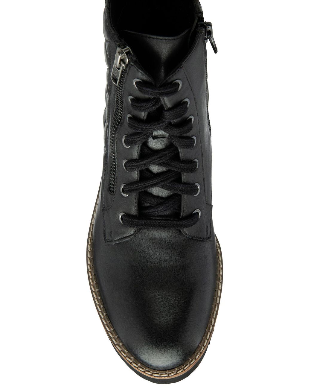 Lotus Black Quilted Ankle Boots