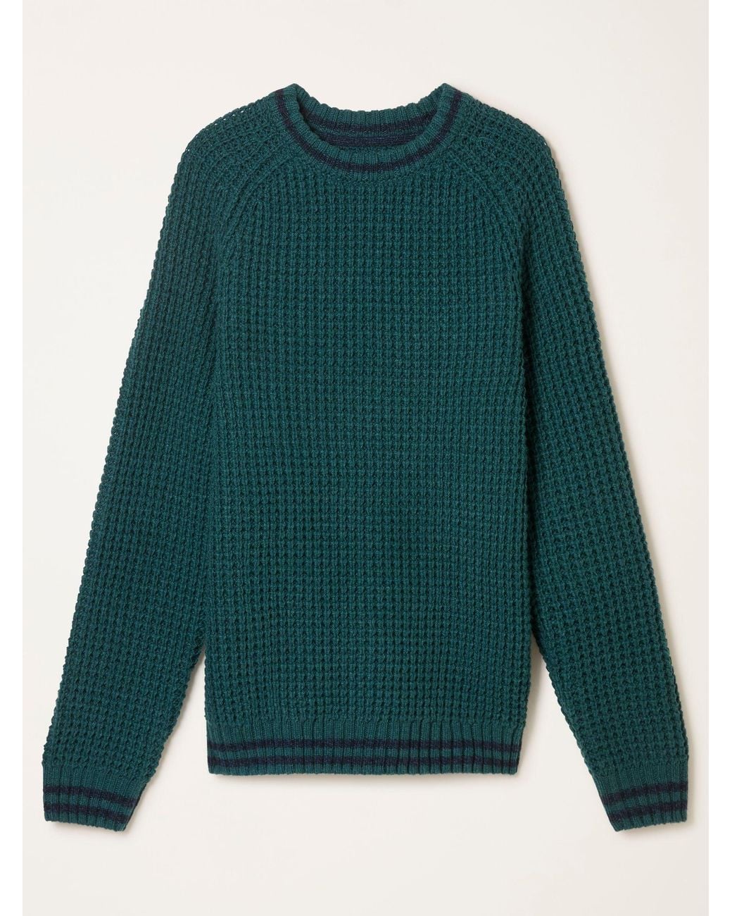 FatFace Green Tipped Crew Neck Knitted Jumper for men