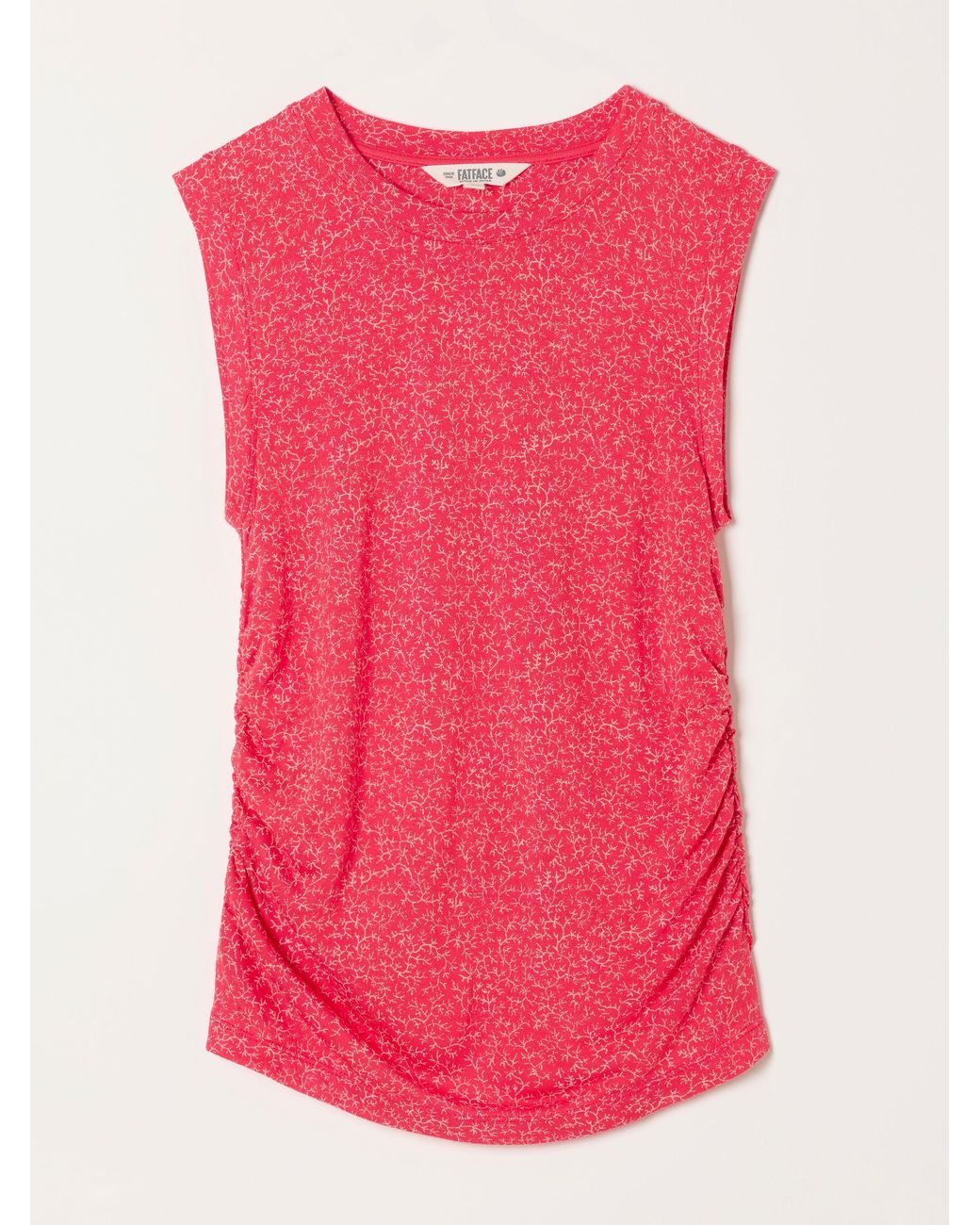 FatFace Red Ruby Ruched Sleeveless Tank