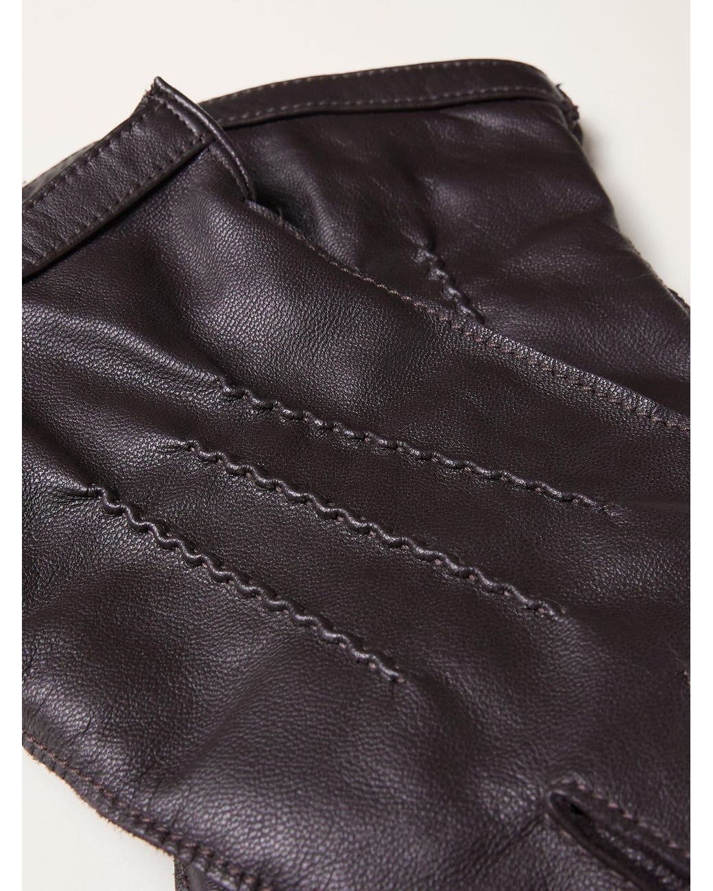 FatFace Blue Leather Gloves for men