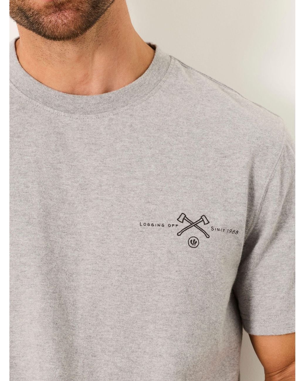 FatFace Gray Fatface Beaverjack Graphic T-Shirt for men