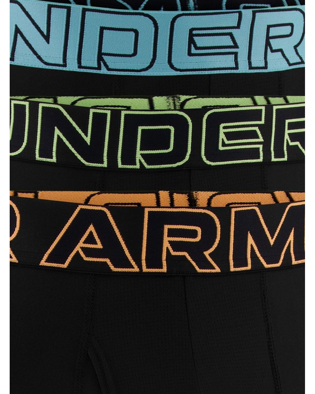 Under Armour Black Performance Tech Solid 6" Boxers 3 Pack for men