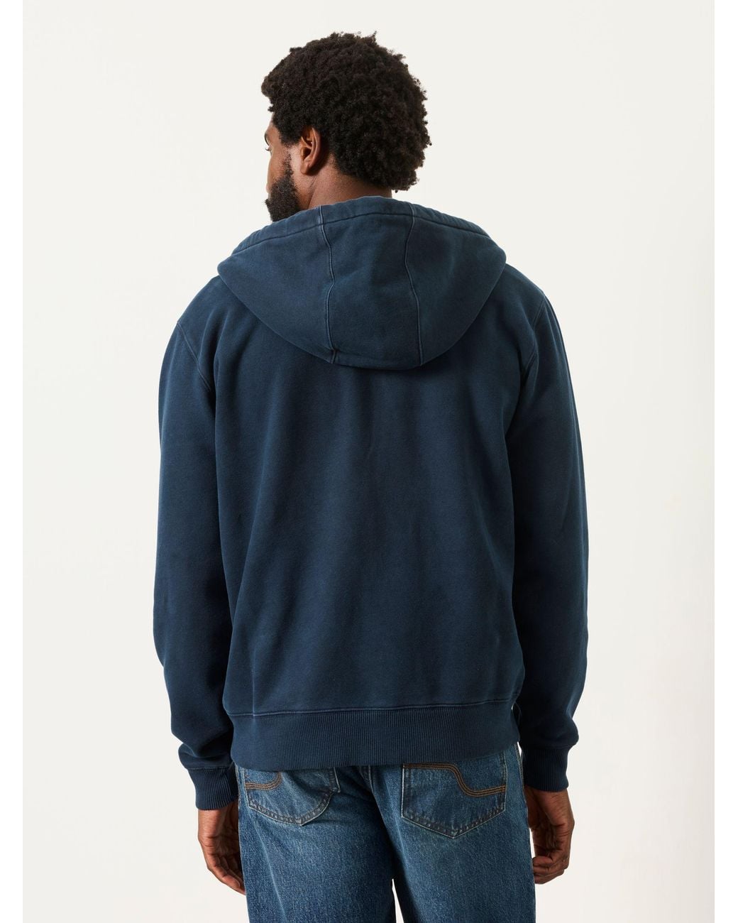 FatFace Blue Hayle Zip Through Hoodie for men