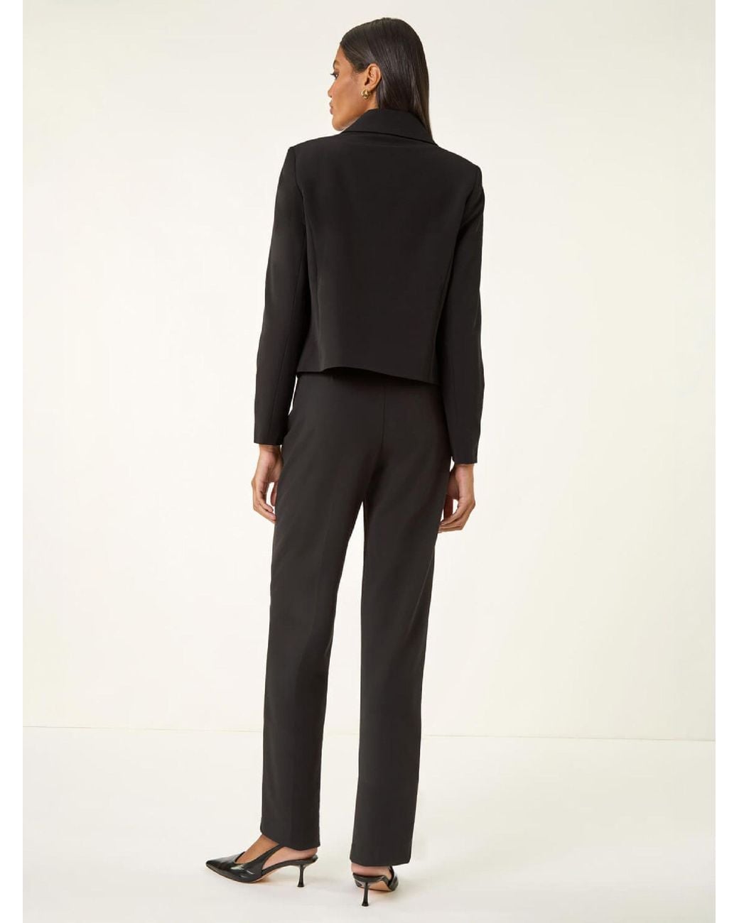 Roman Black Smart Buttoned Pocket Jacket