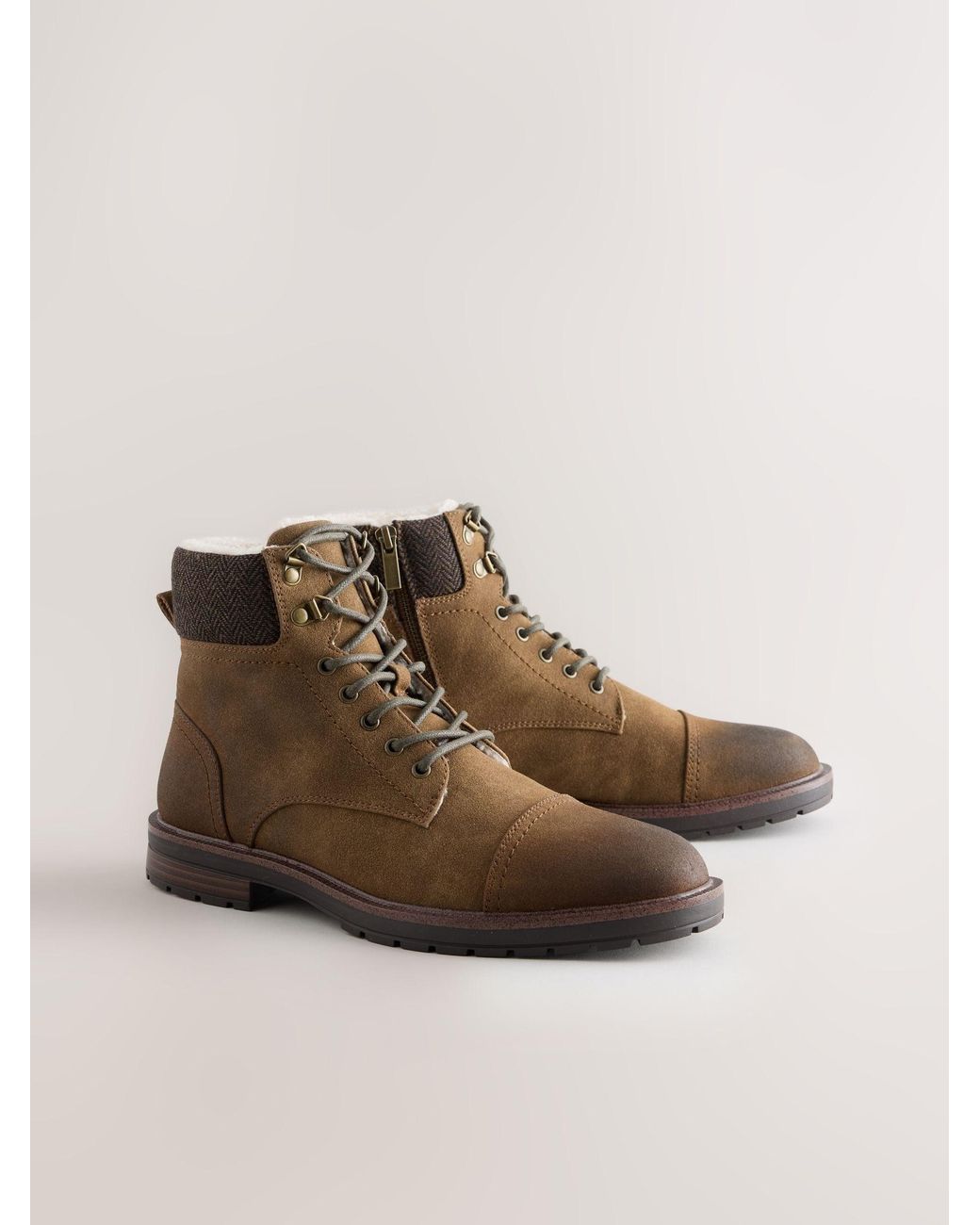 Next Brown Tan Toecap Boots for men