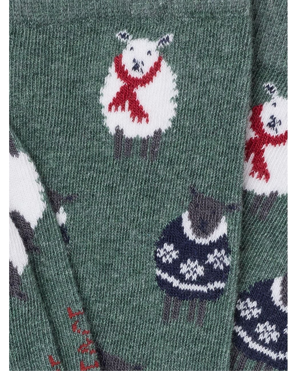 FatFace Green Fatface Christmas Sheep Socks for men