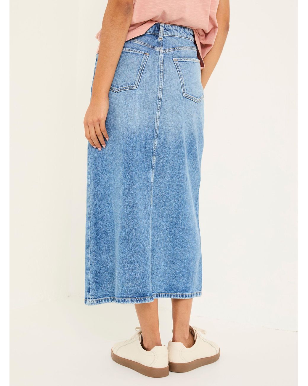 FatFace Blue Carla Midi Skirt