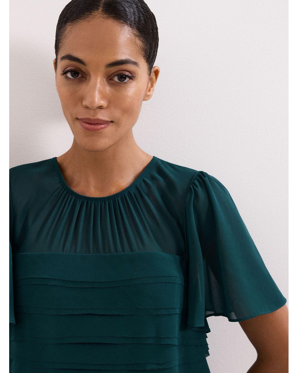 Phase Eight Green Fallon Layered Dress