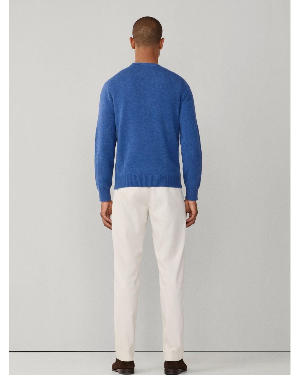 Hackett Blue Lambswool Crew Neck Jumper for men