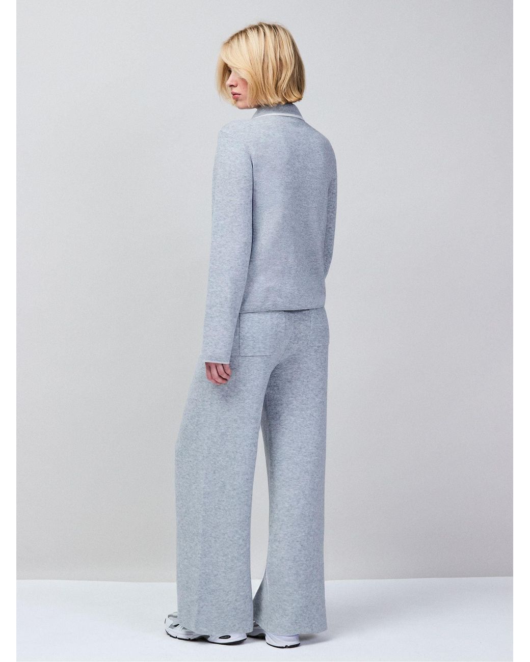 Ro & Zo Blue Knit Zip Front Jacket