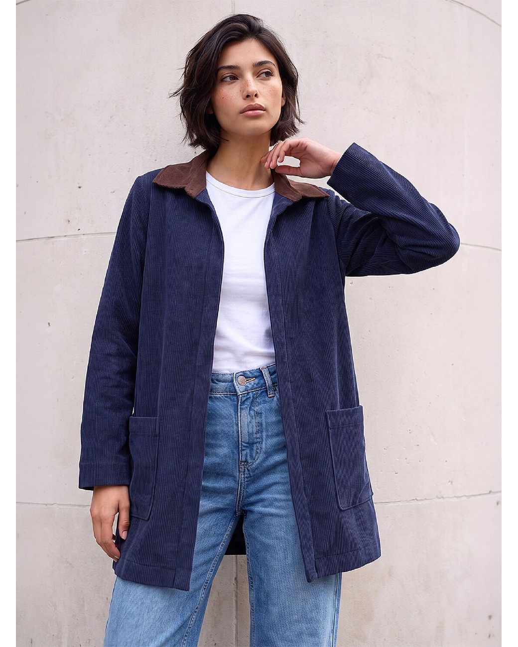 Roman Blue Petite Cord Jacket