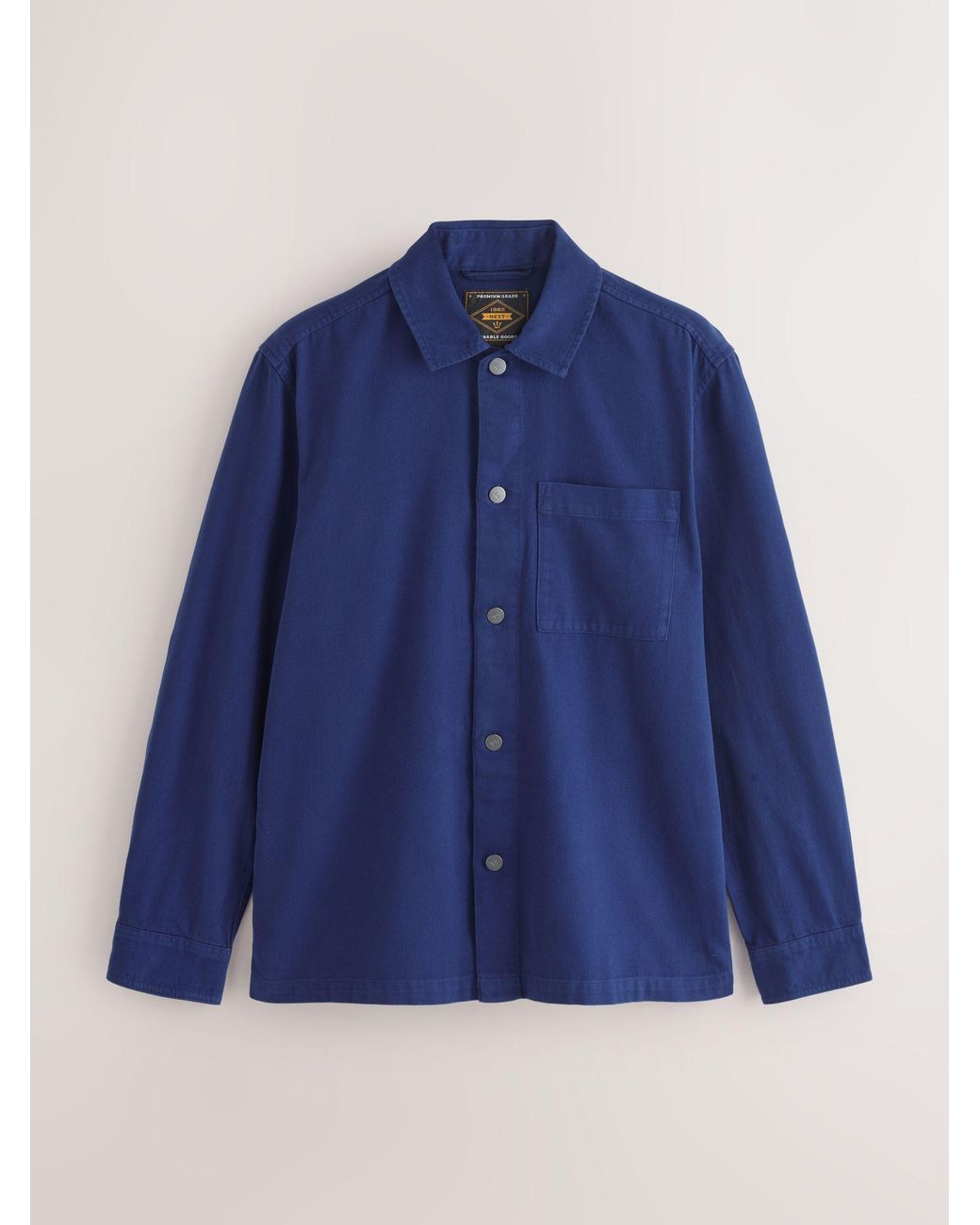Next Blue Pocket Canvas Shacket for men