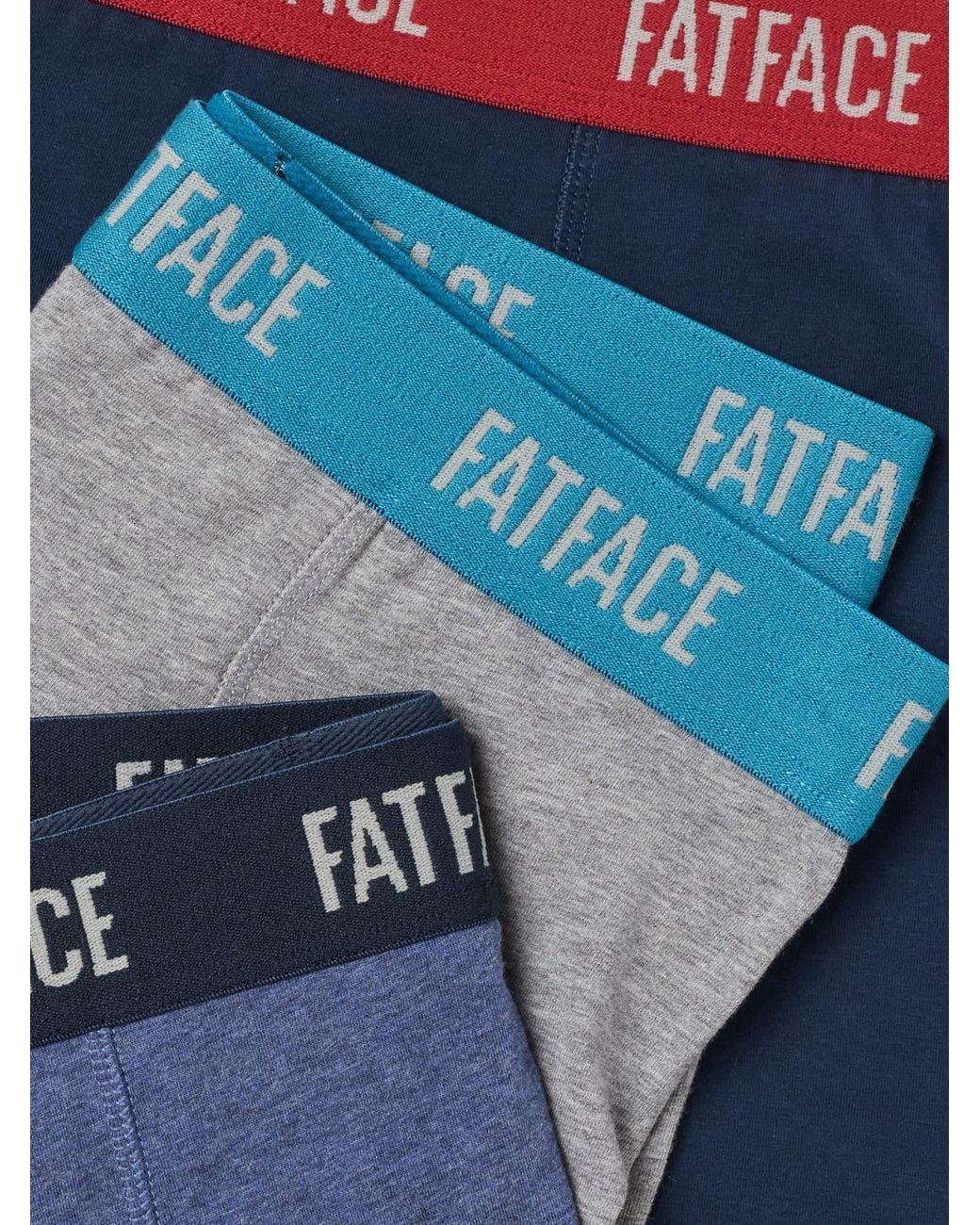 FatFace Blue Fatface 3 Pack Multi Plain Boxers for men