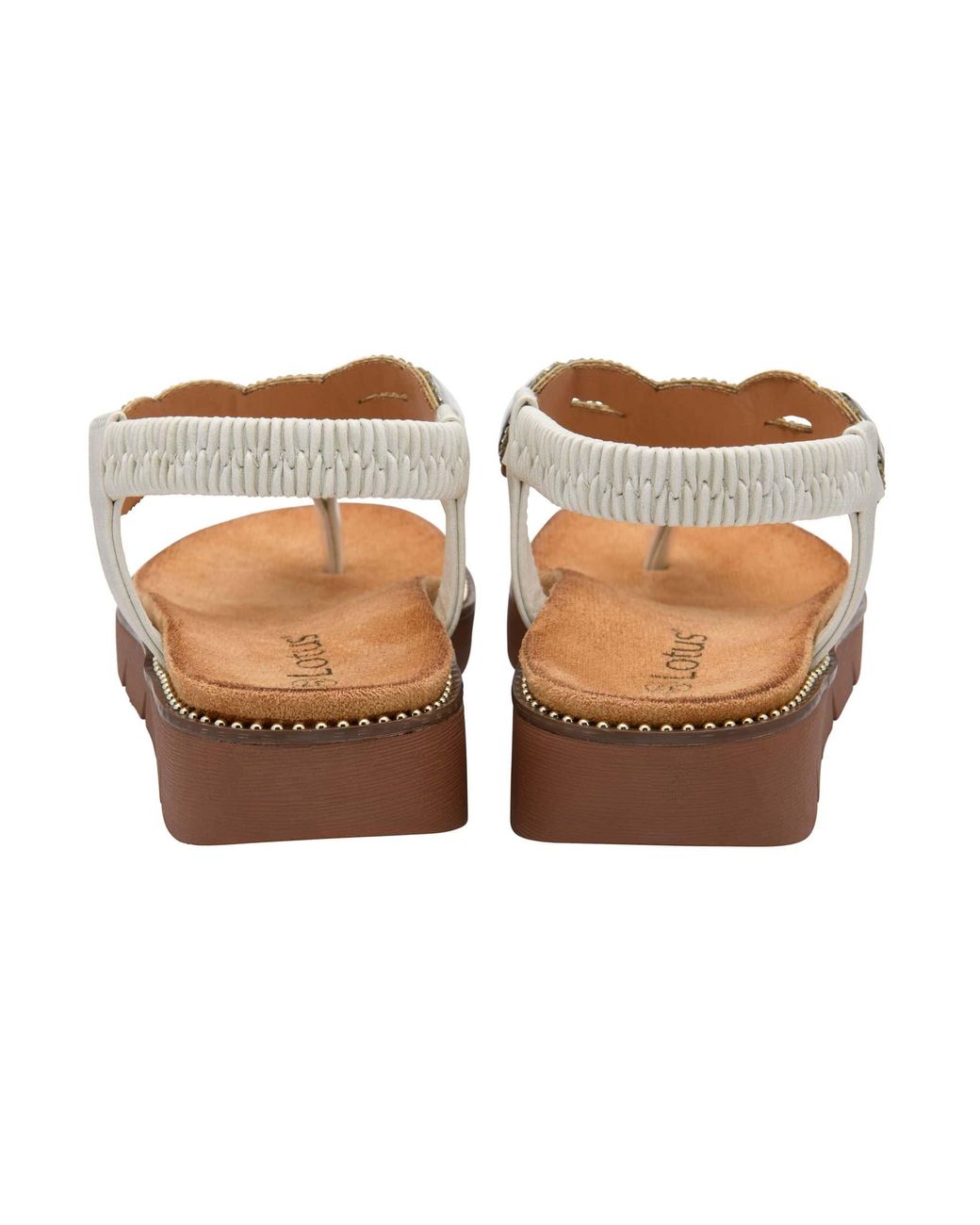 Lotus White Toe Thong Sandals