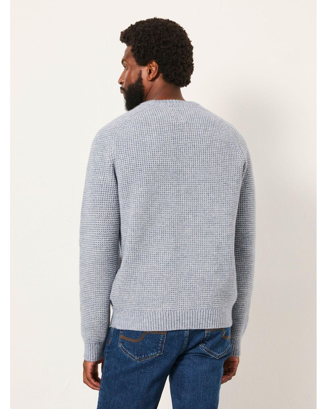 FatFace Blue Bourton Knitted Crew Neck Jumper for men