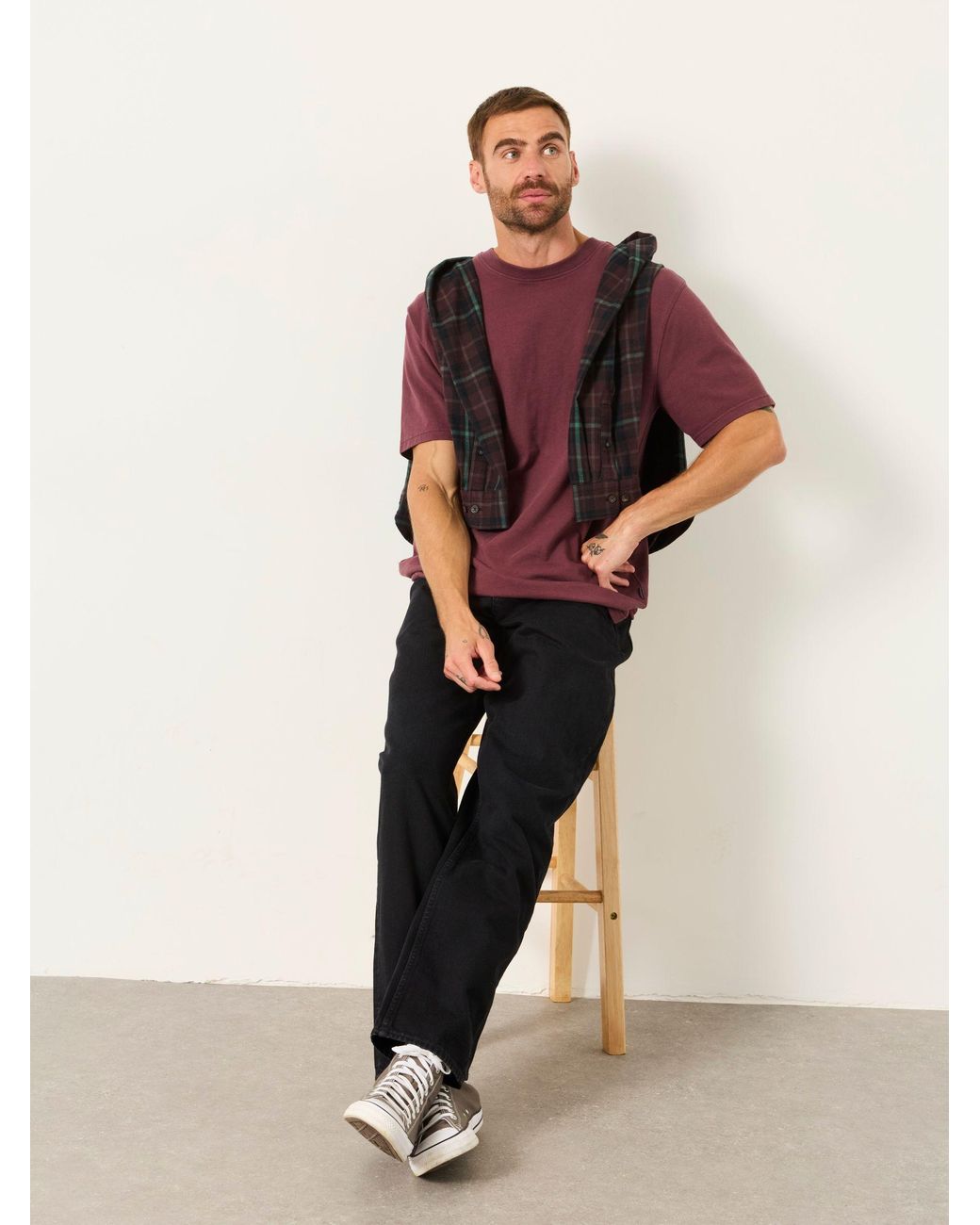 FatFace Black Fatface Tapered Fit Jeans for men