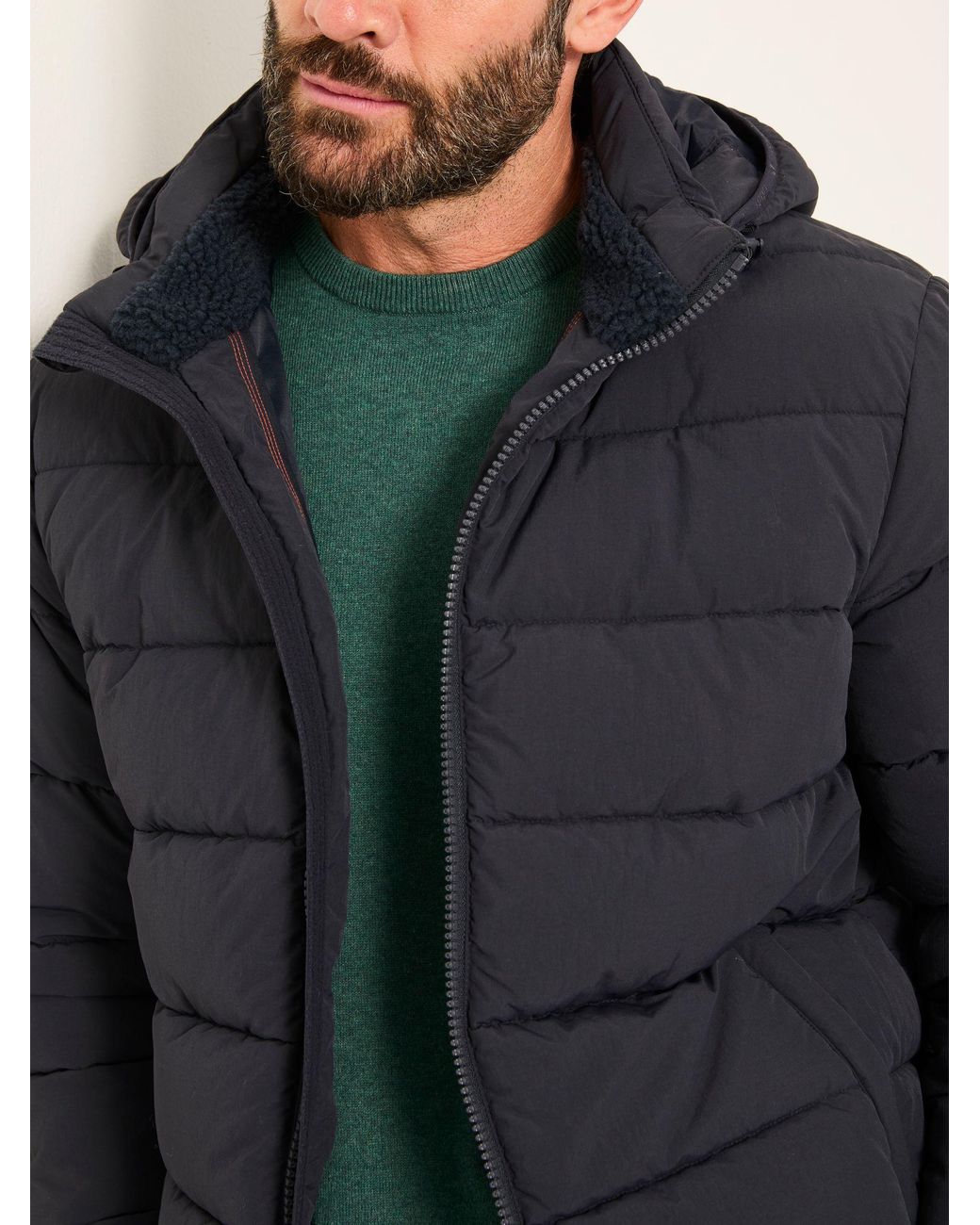 FatFace Black Winkworth Hooded Puffer Jacket for men