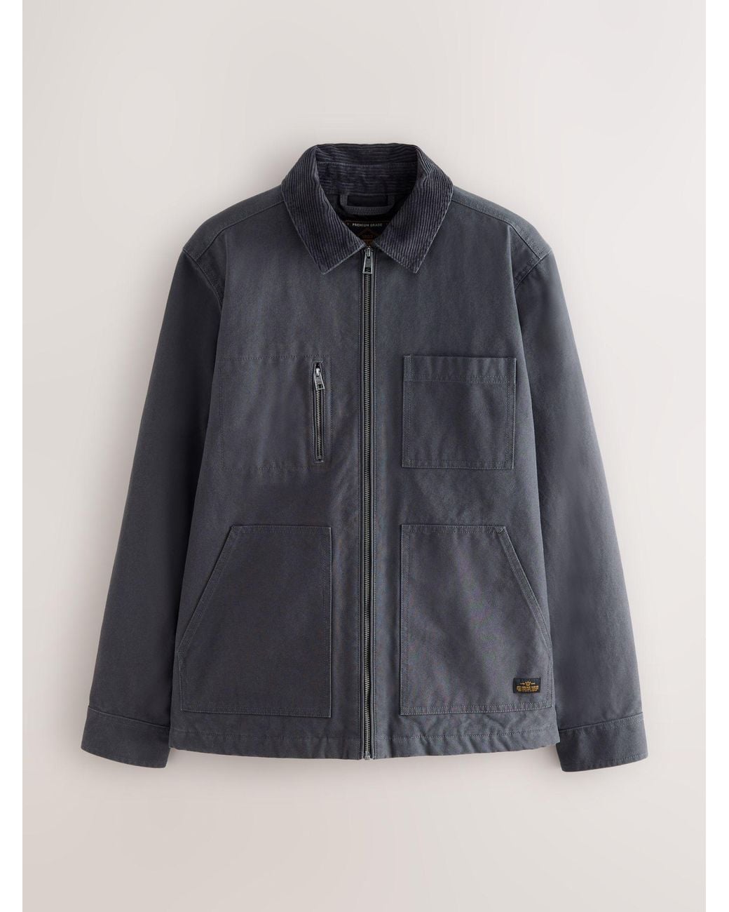 Next Black Charcoal Canvas Chore Jacket for men