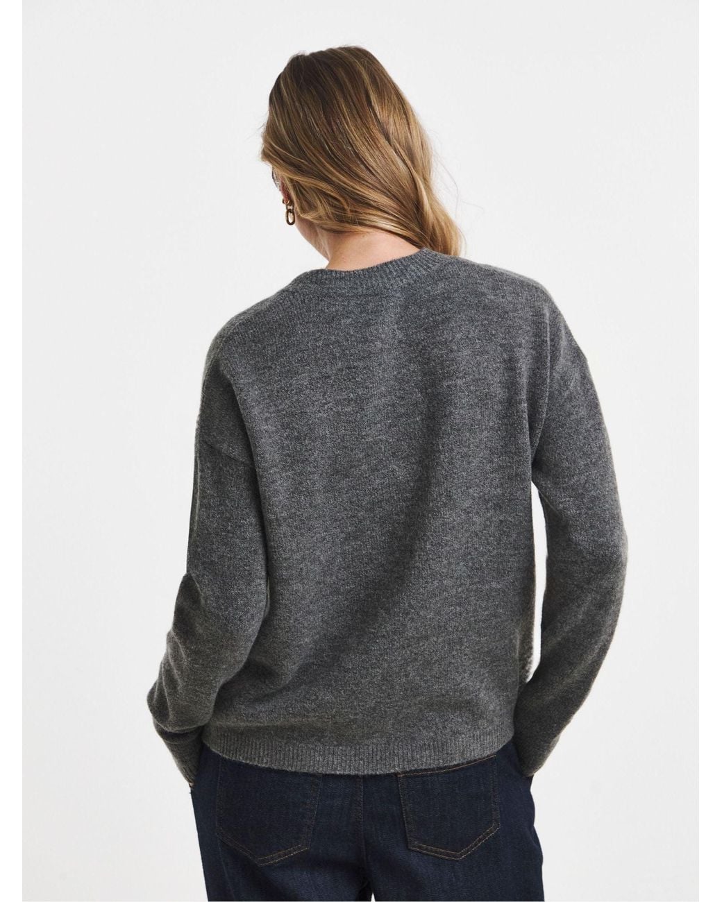 JD Williams Gray Side Split Bow Jumper