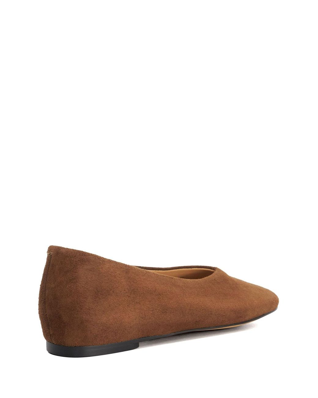 Dune Natural High Cut Round Toe Ballet Flats