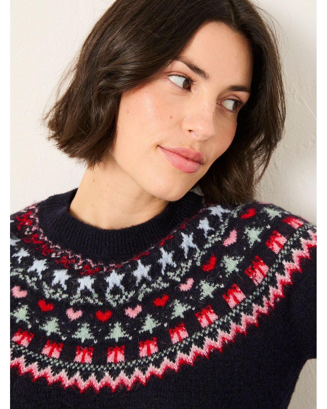 FatFace Blue Noelle Fairisle Knitted Crew Neck Jumper