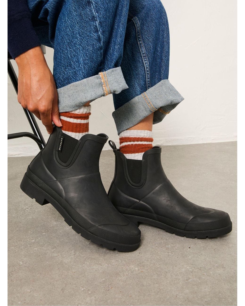 FatFace Blue Rubber Ankle Welly