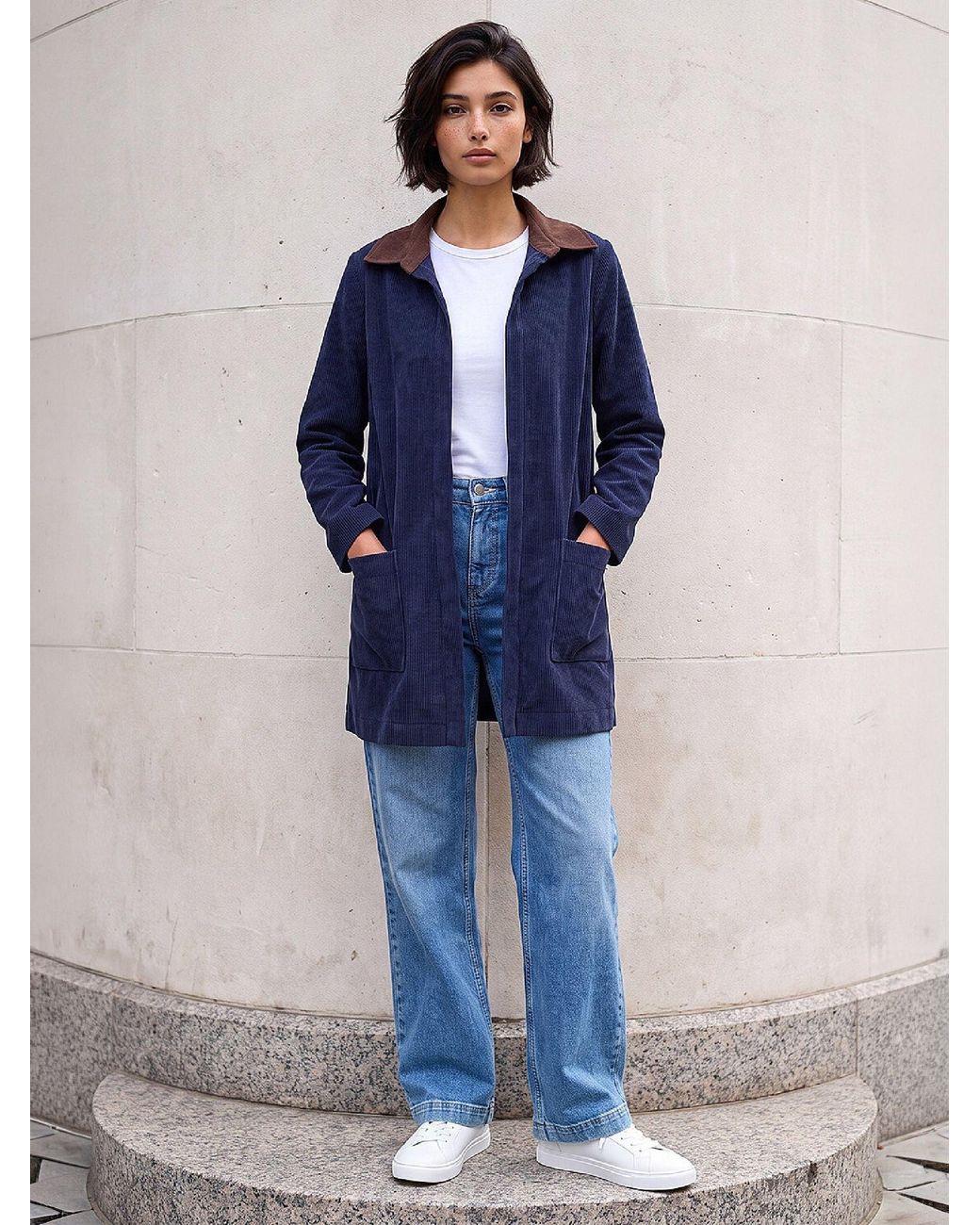 Roman Blue Petite Cord Jacket