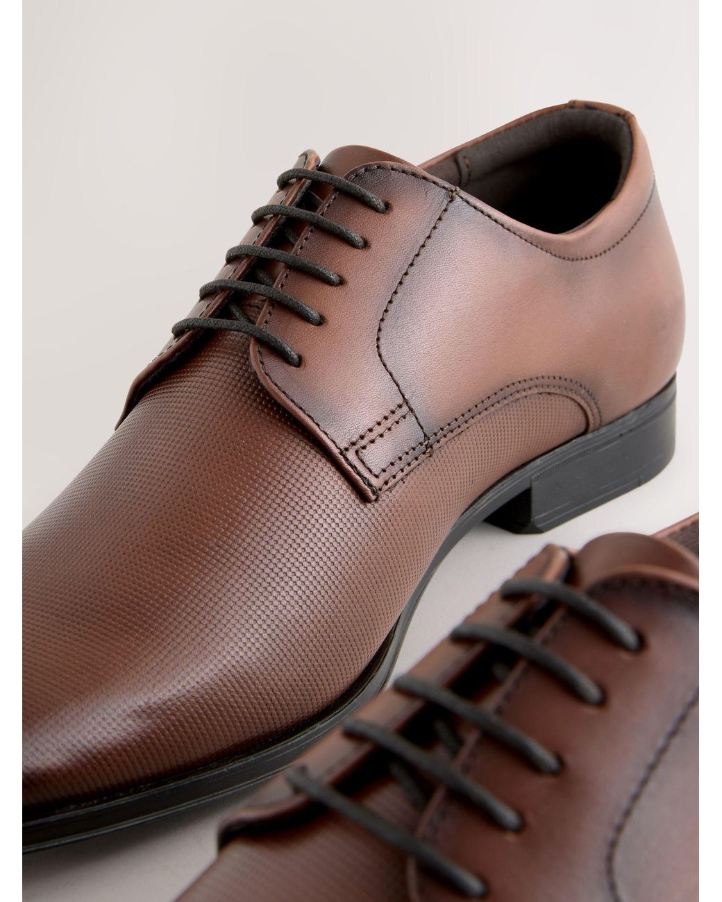 Next Embossed Derby Shoes in Brown für Herren