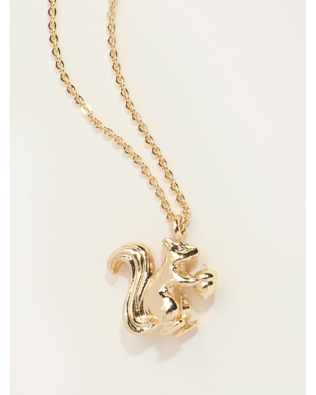 FatFace Black Squirrel Necklace