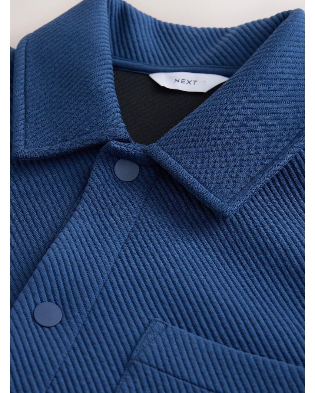 Next Blue Diagonal Texture Jersey Shacket for men