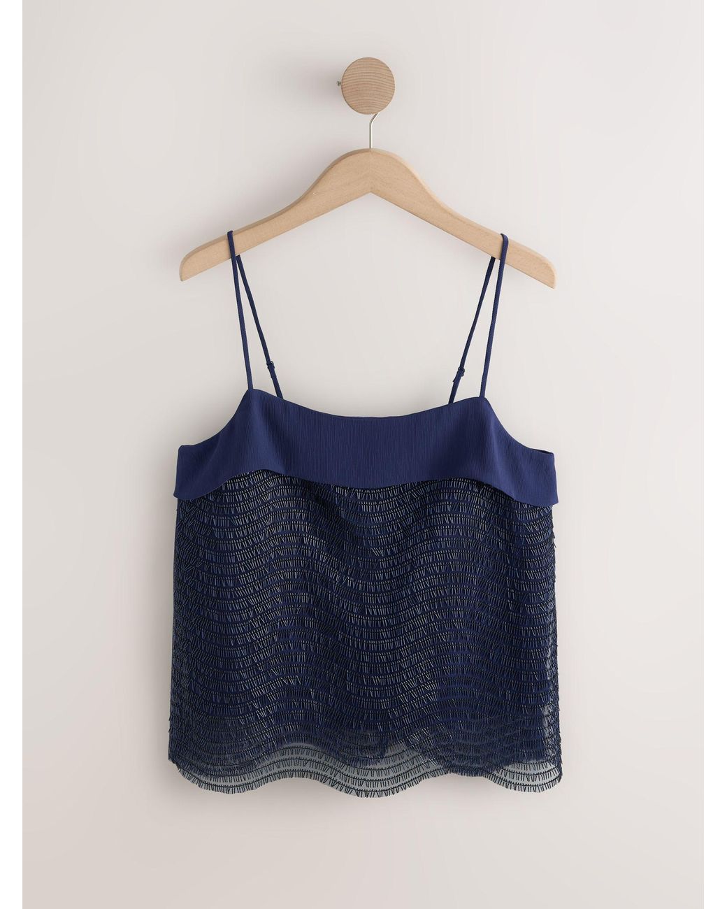 Next Blue Sleevless Embellished Cami Top