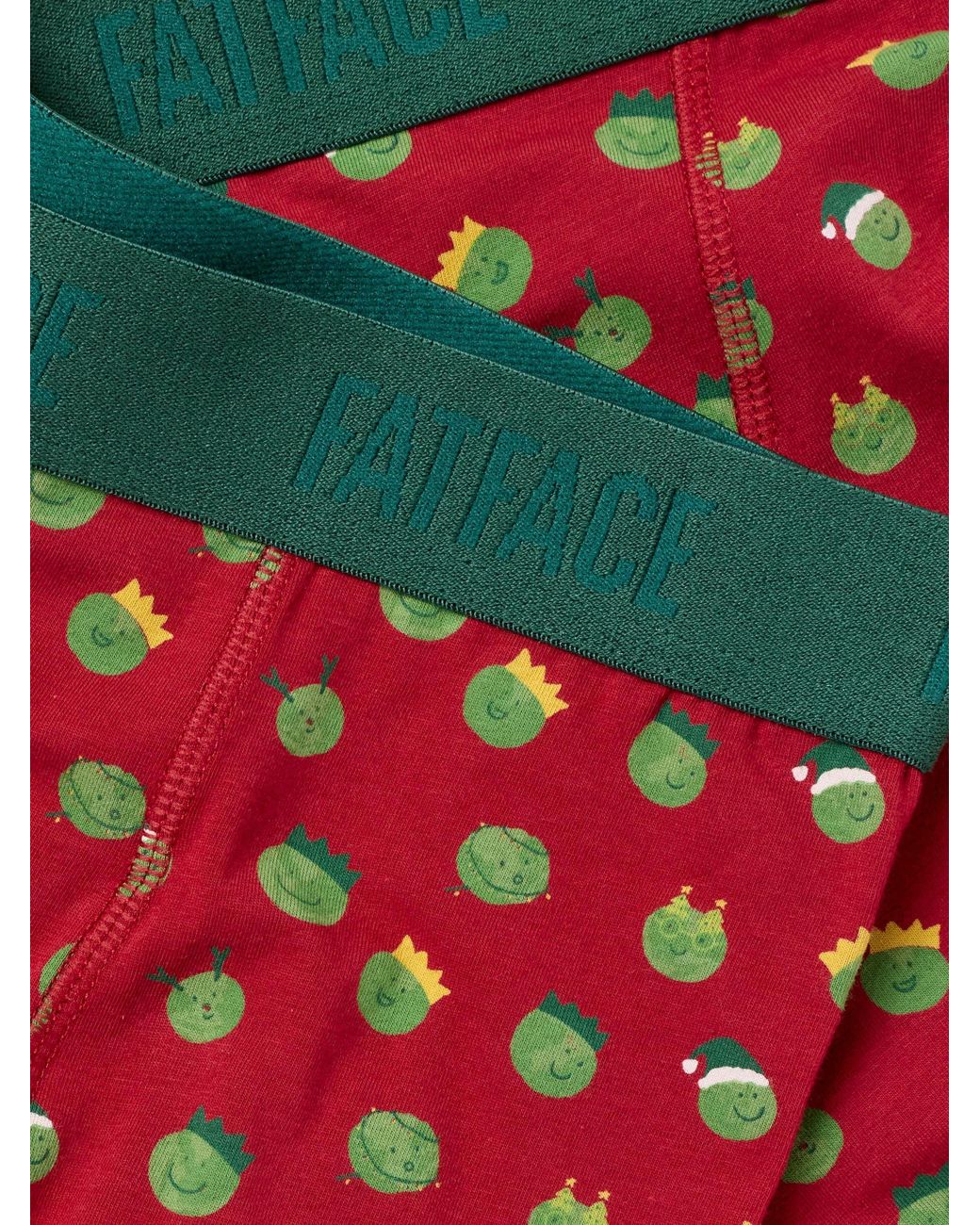 FatFace Red Fatface Festive Brussels Sprout Boxers for men