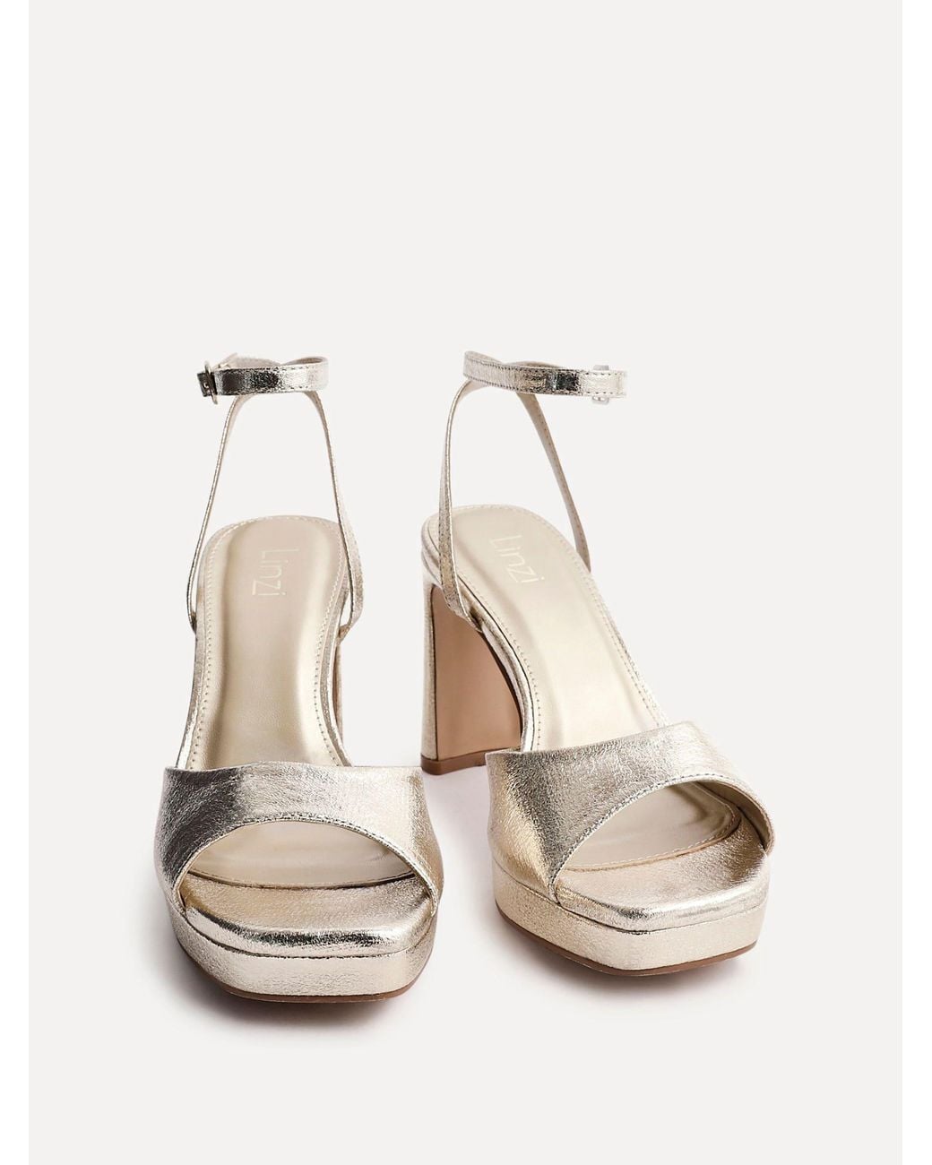 Linzi White Diva Platform Block Heels
