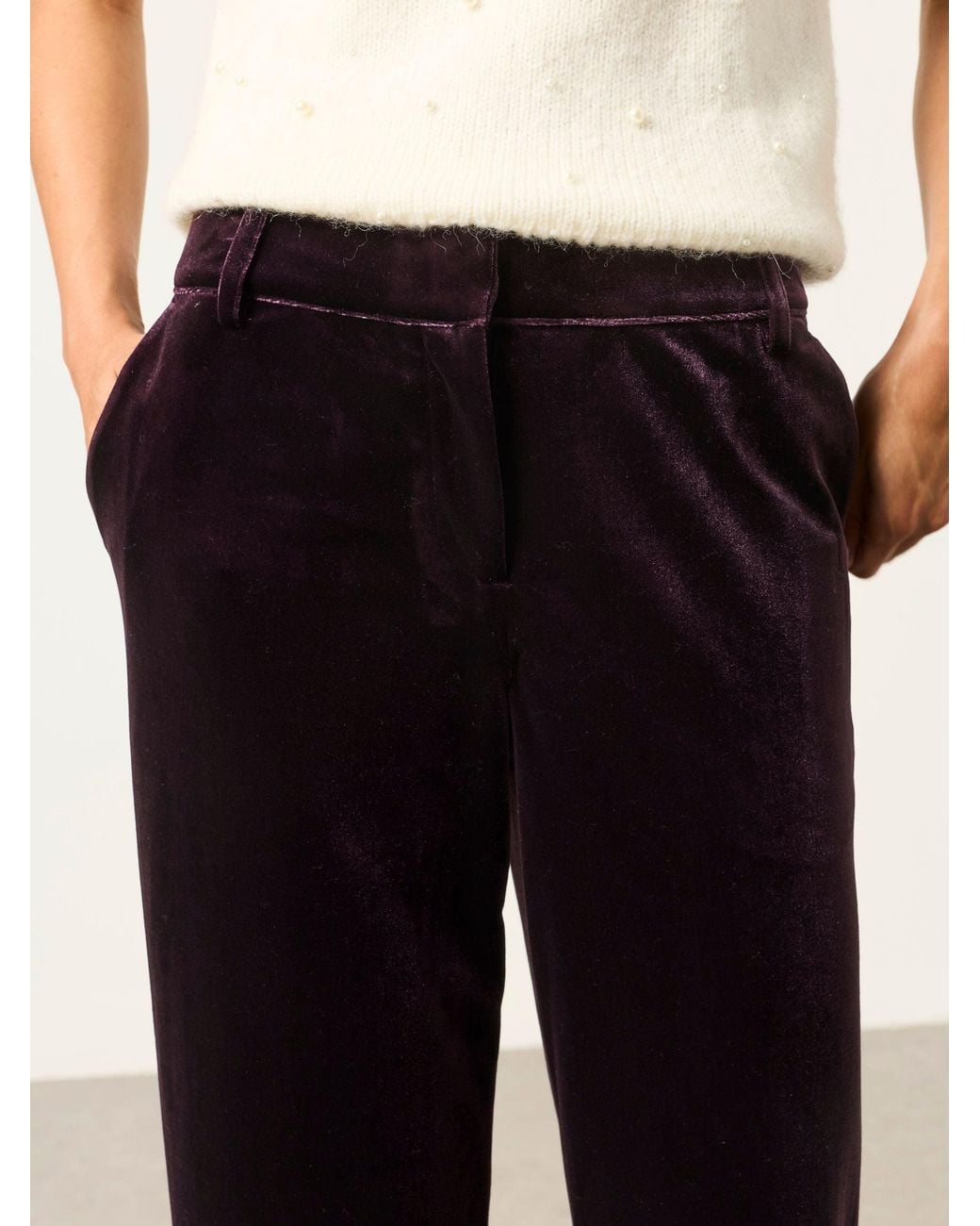 FatFace Black Tilly Tapered Velvet Trousers