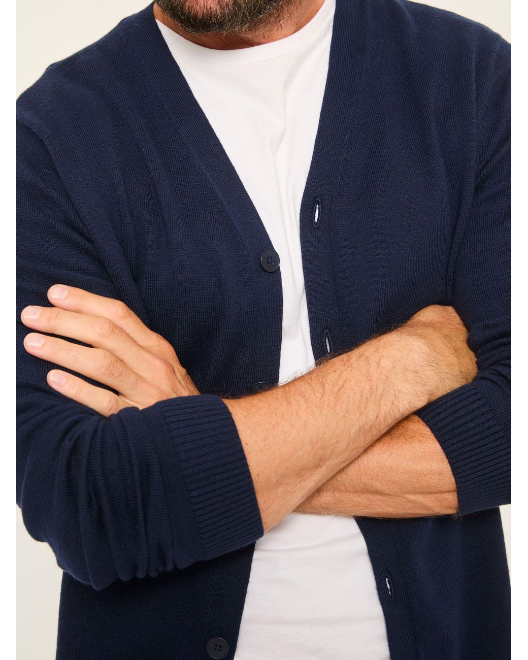 FatFace Blue Rye Knitted Button Cardigan for men