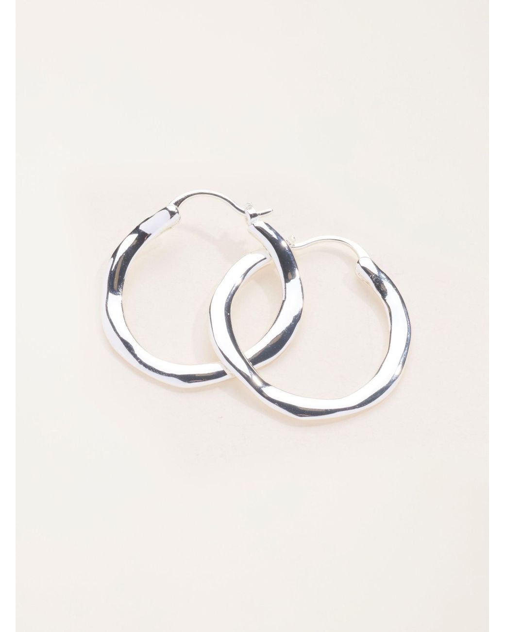 FatFace Black Hammered Hoop Earrings