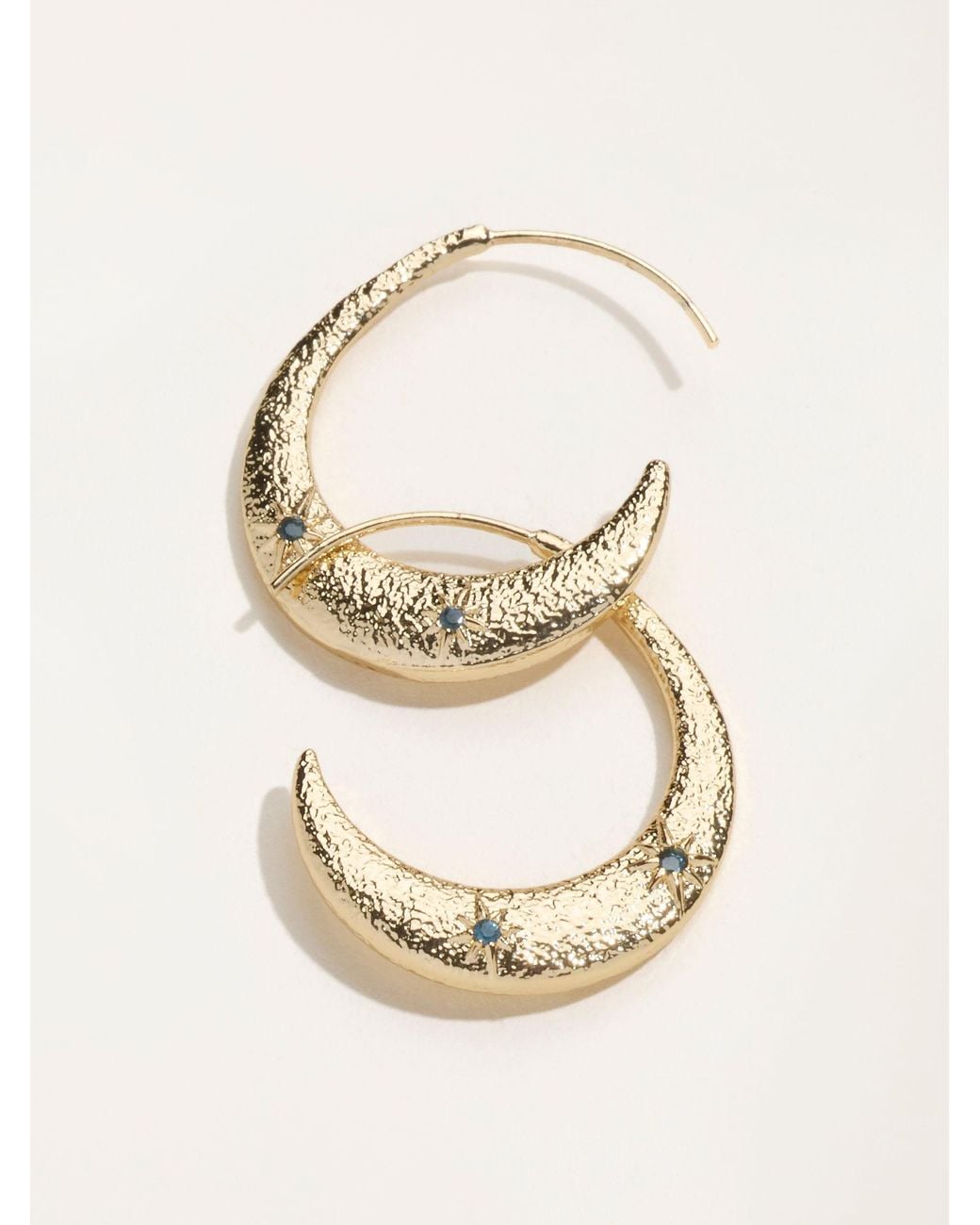 FatFace Natural Fatface Tone Moon Hoop Earrings