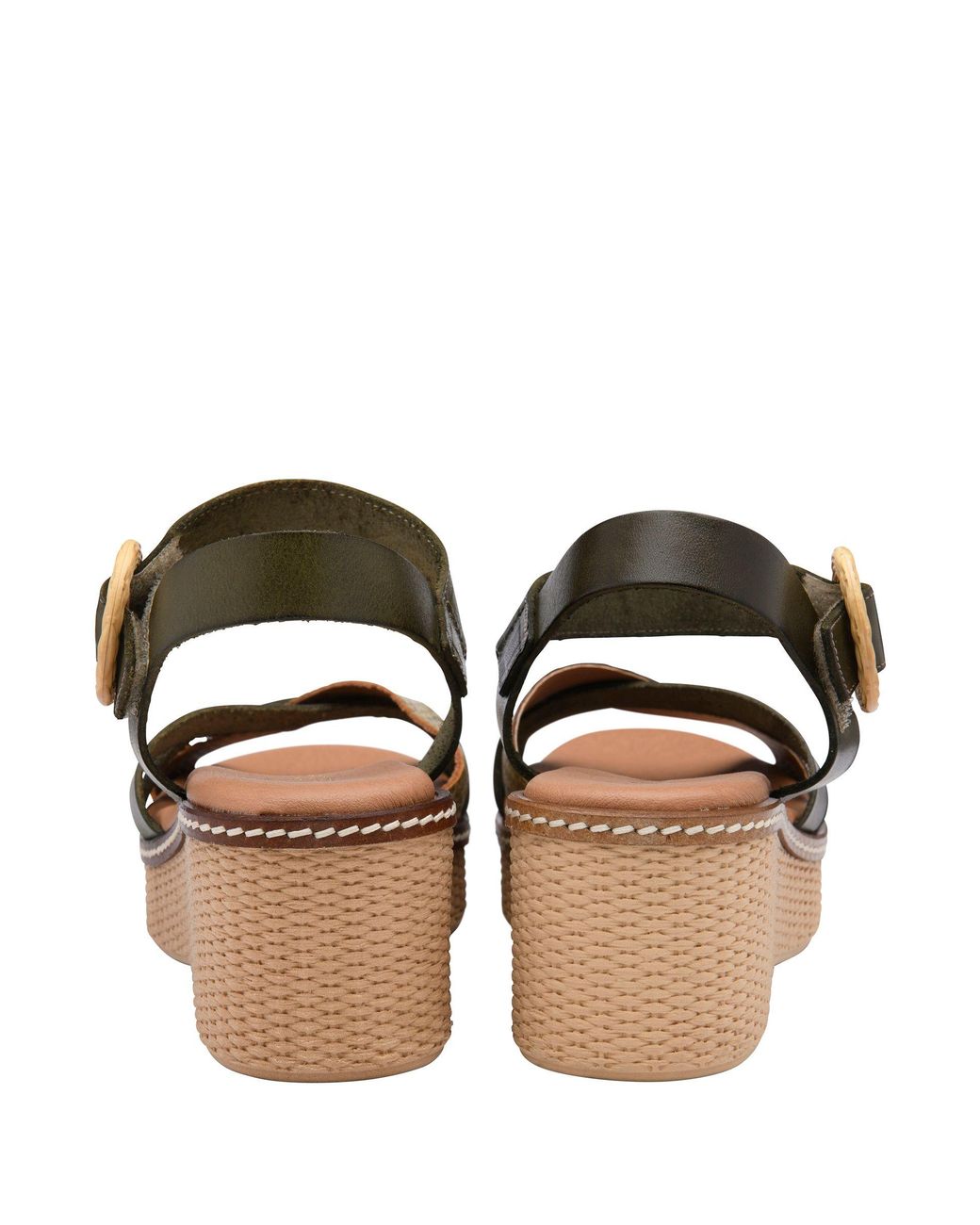 Lotus Brown Leather Wedge Sandals