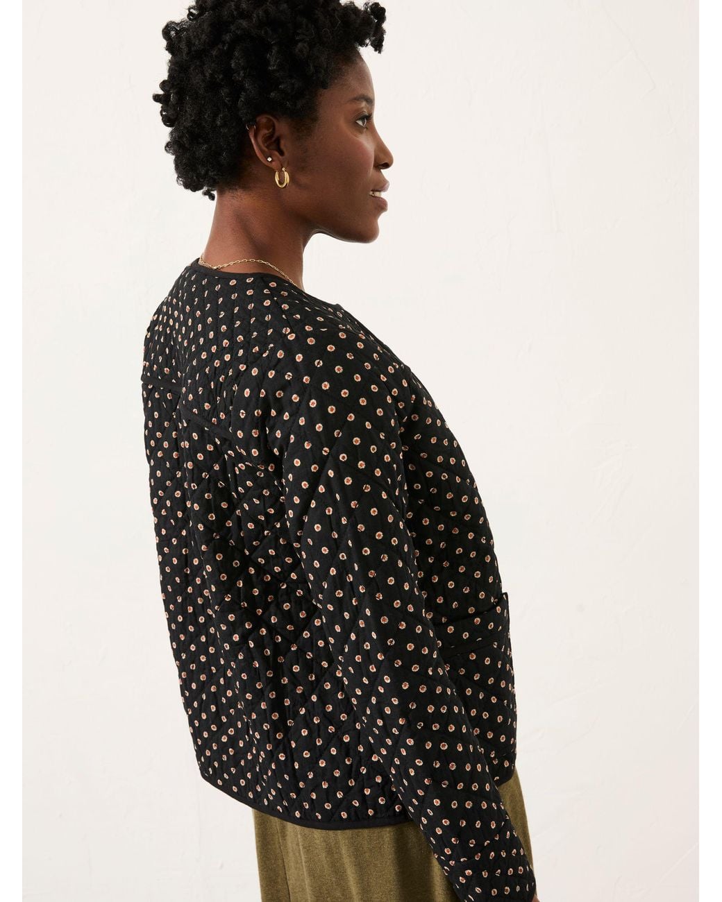 FatFace Black Fatface Mia Geo Quilted Jacket
