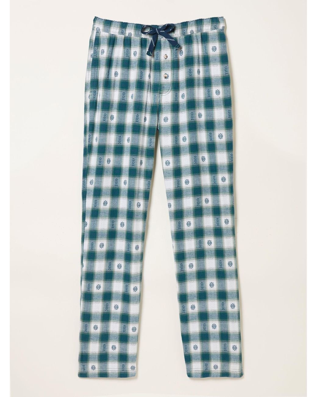 FatFace Blue Arkle Jacquard Check Pyjama Bottoms for men
