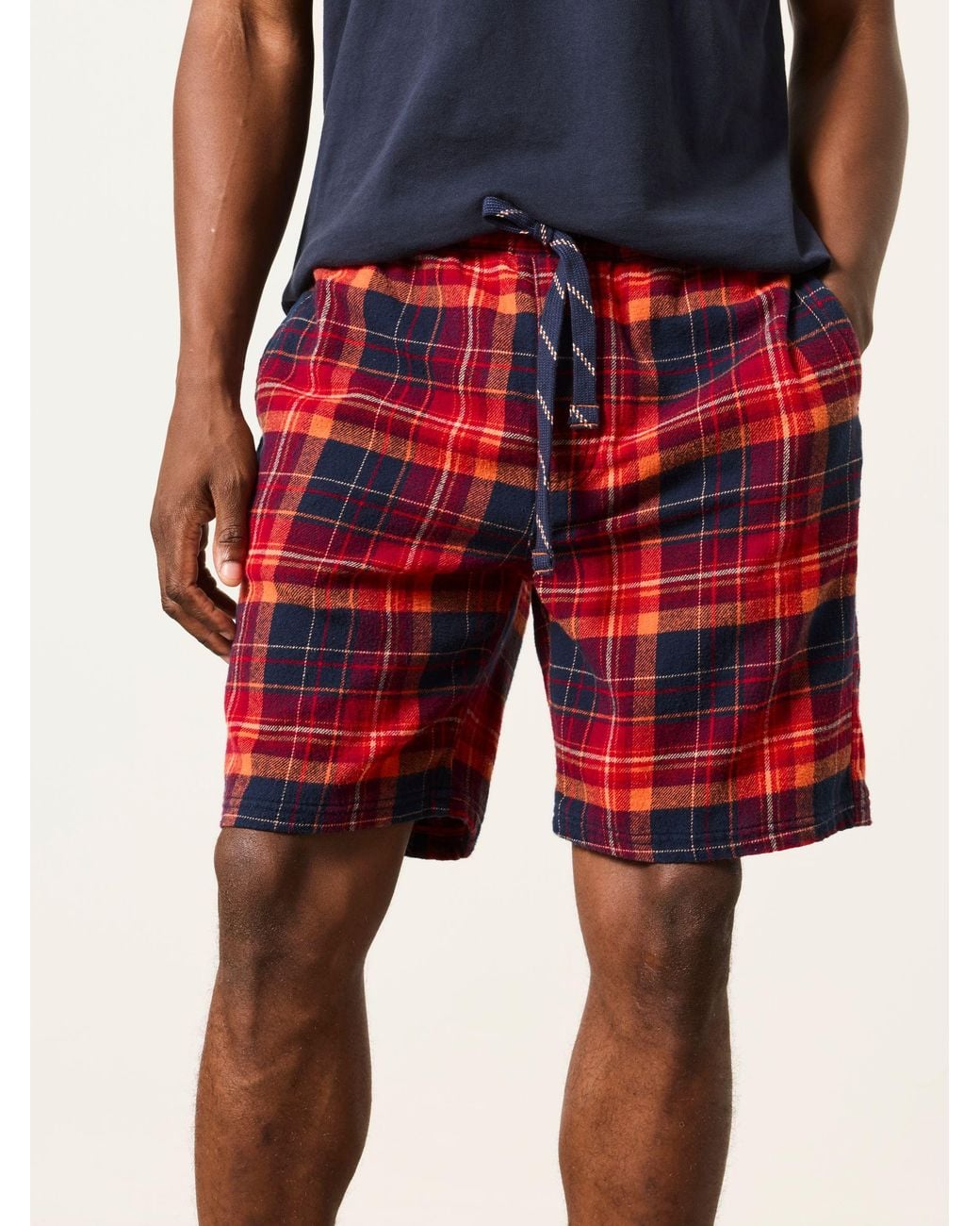 FatFace Red Melby Check Shorts for men