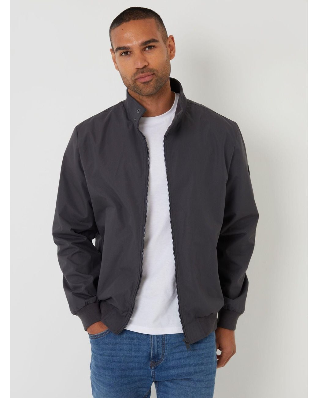 Threadbare Blue Showerproof Harrington Jacket for men
