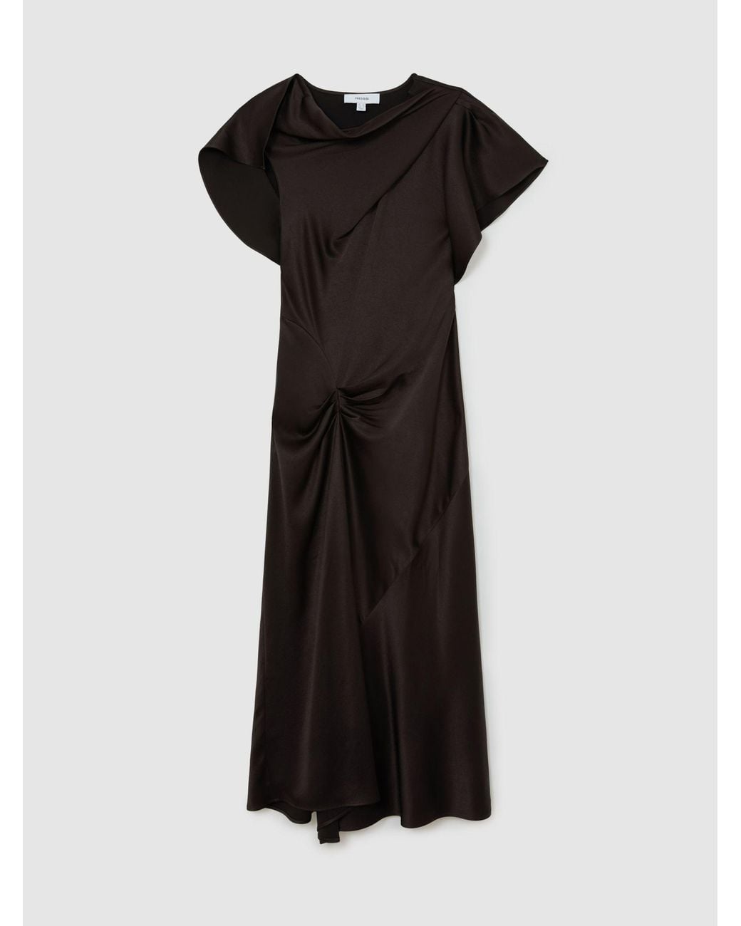reiss chocolate brown dress Sasha - Satin Drape-detail Midi Dress, Us 0 Length Preference:Ankle length The theme is Autumn🍂 Vintage Wedding Bridesmaid Dresses Colette dress 15% Linen.