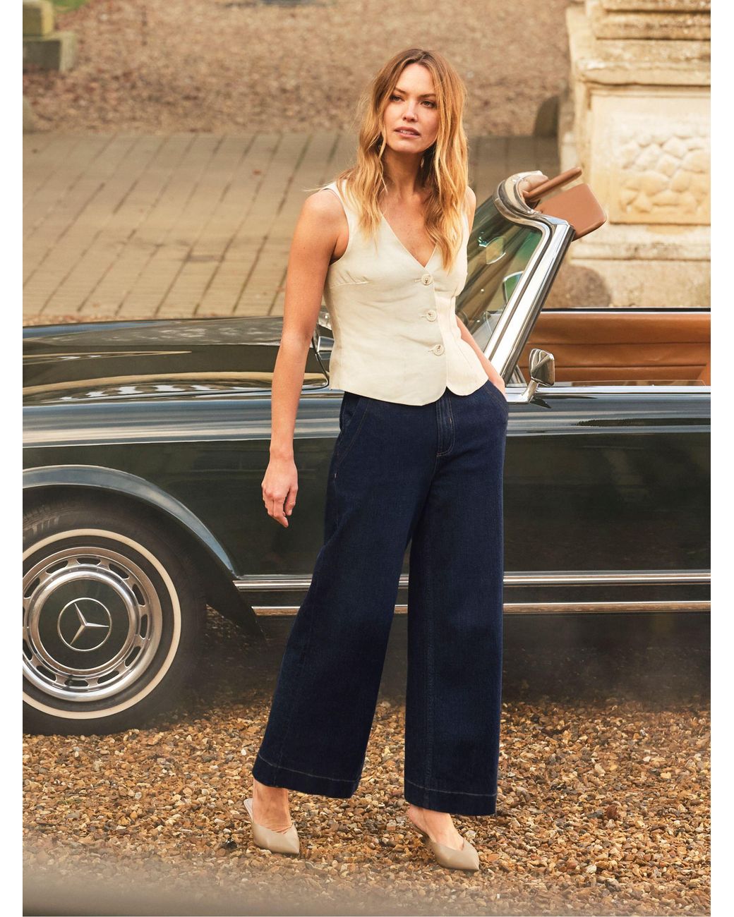 FatFace Blue Fatface Reki Wide Leg Jeans