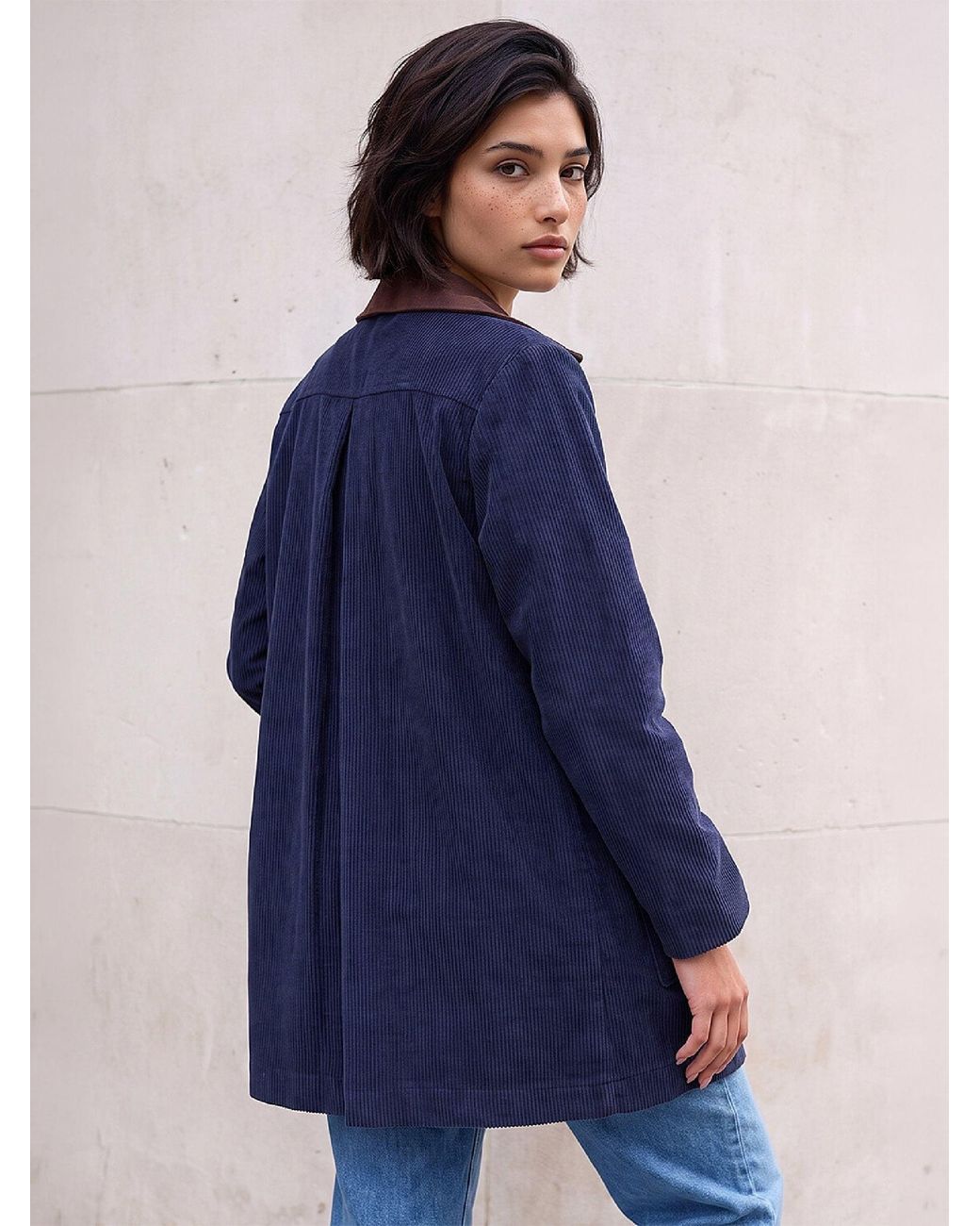 Roman Blue Petite Cord Jacket