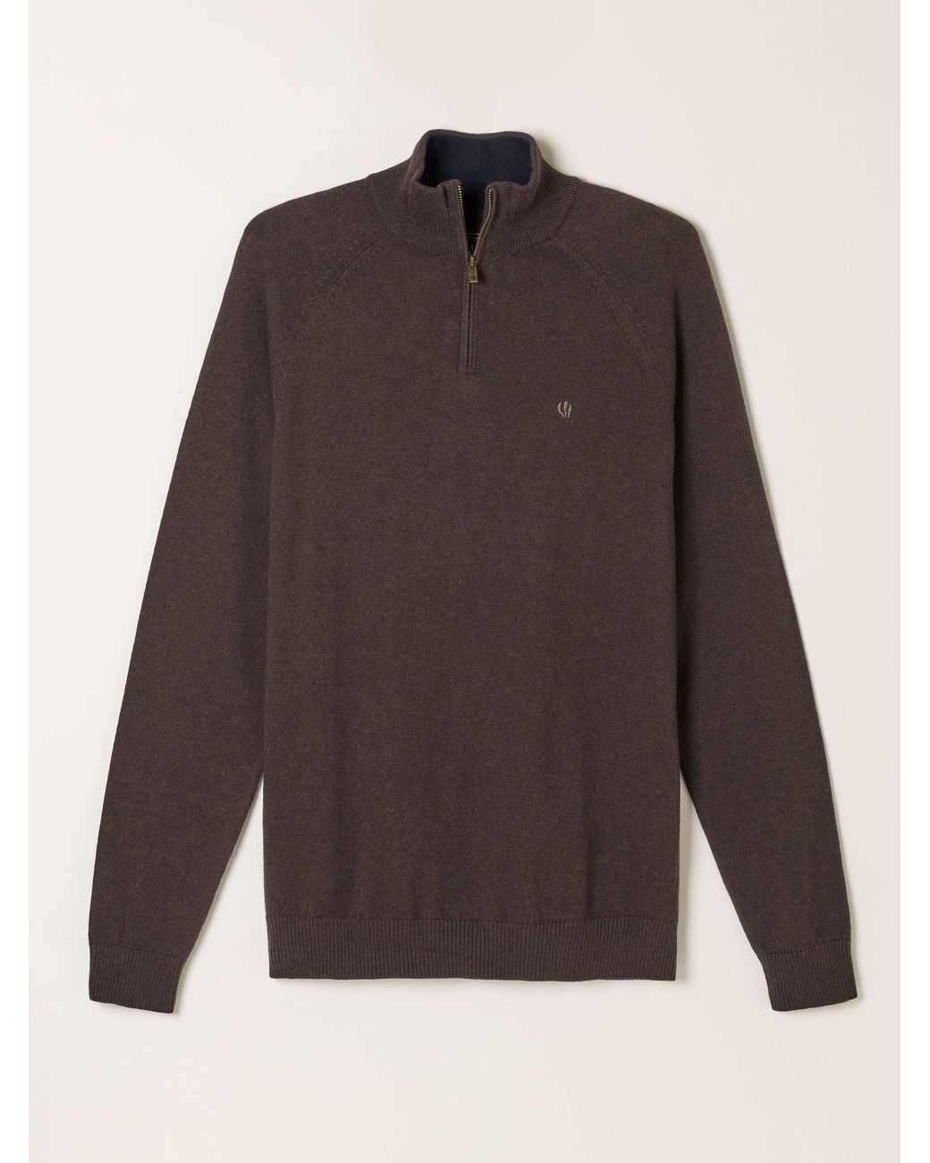 FatFace Black Rye Quarter Zip Knitted Jumper for men